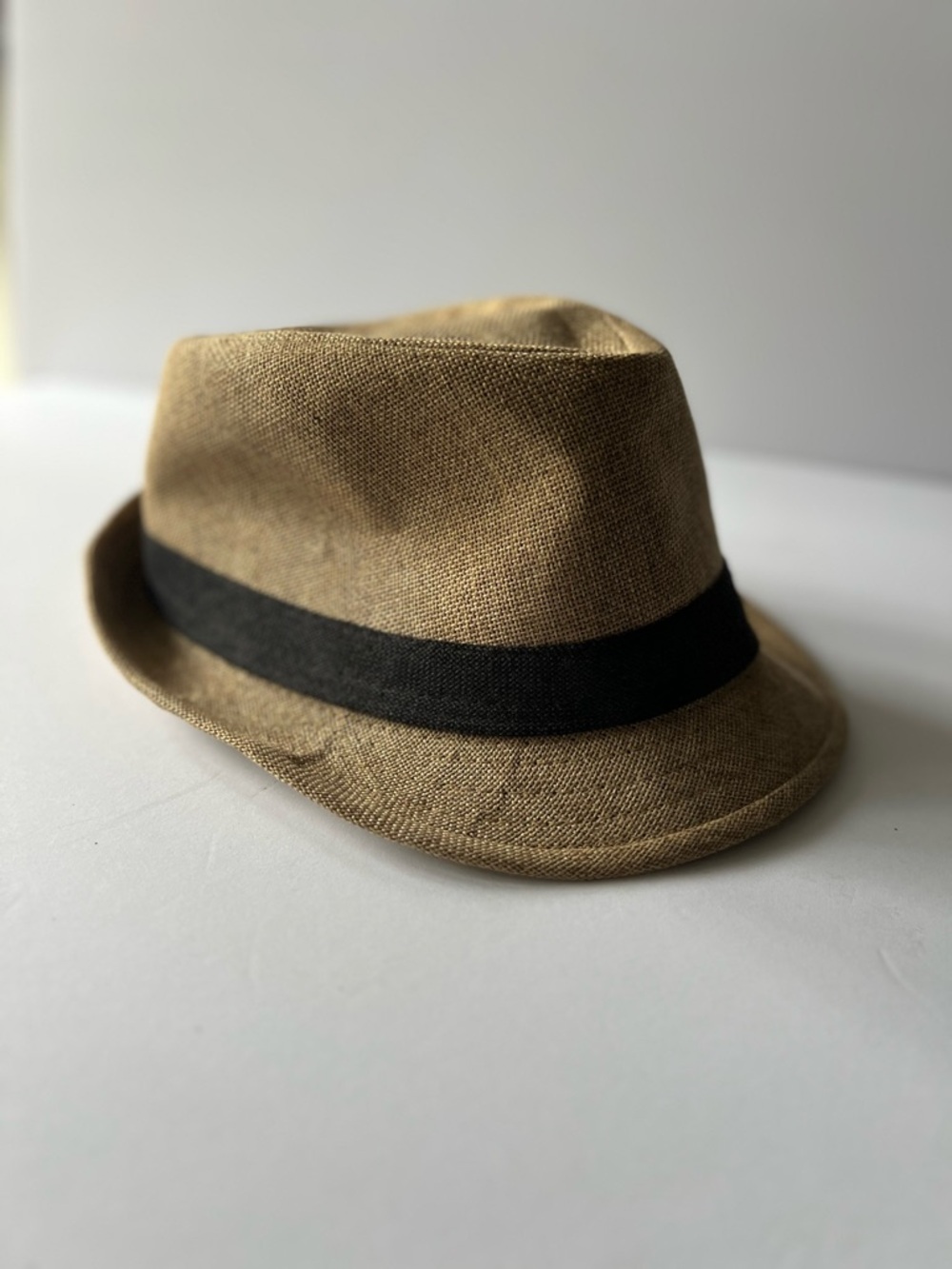 Tan Fedora Hat with Black Band